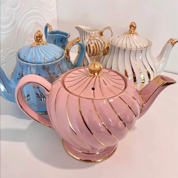 Vintage “Pink and Gold Swirl” Sadler Teapot 💖 - Picture 8 of 8